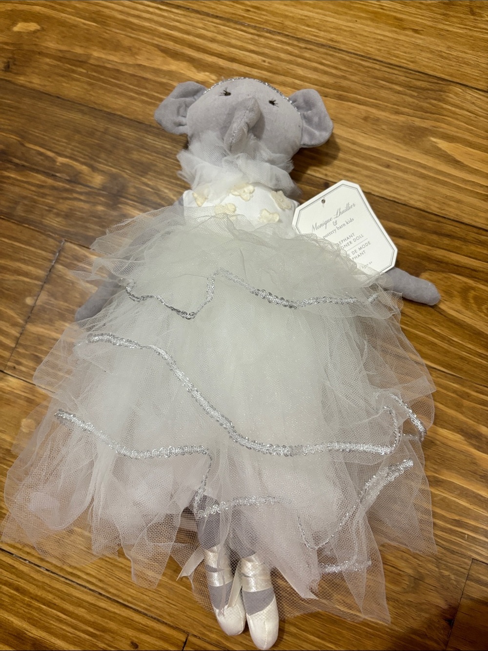 NWT Pottery Barn Kids & Monique Lhuillier Elephant Ballerina Plush Doll